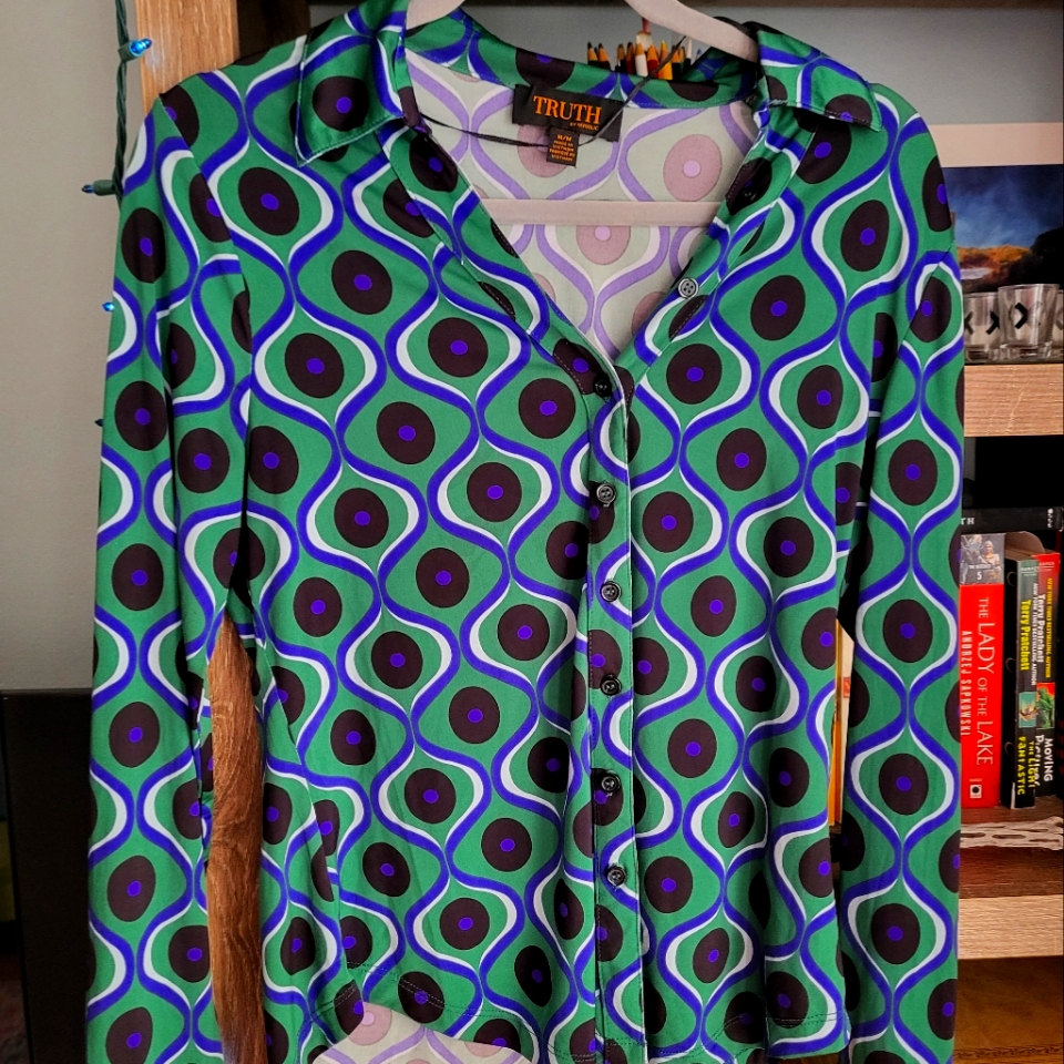 Retro Patterned Blouse